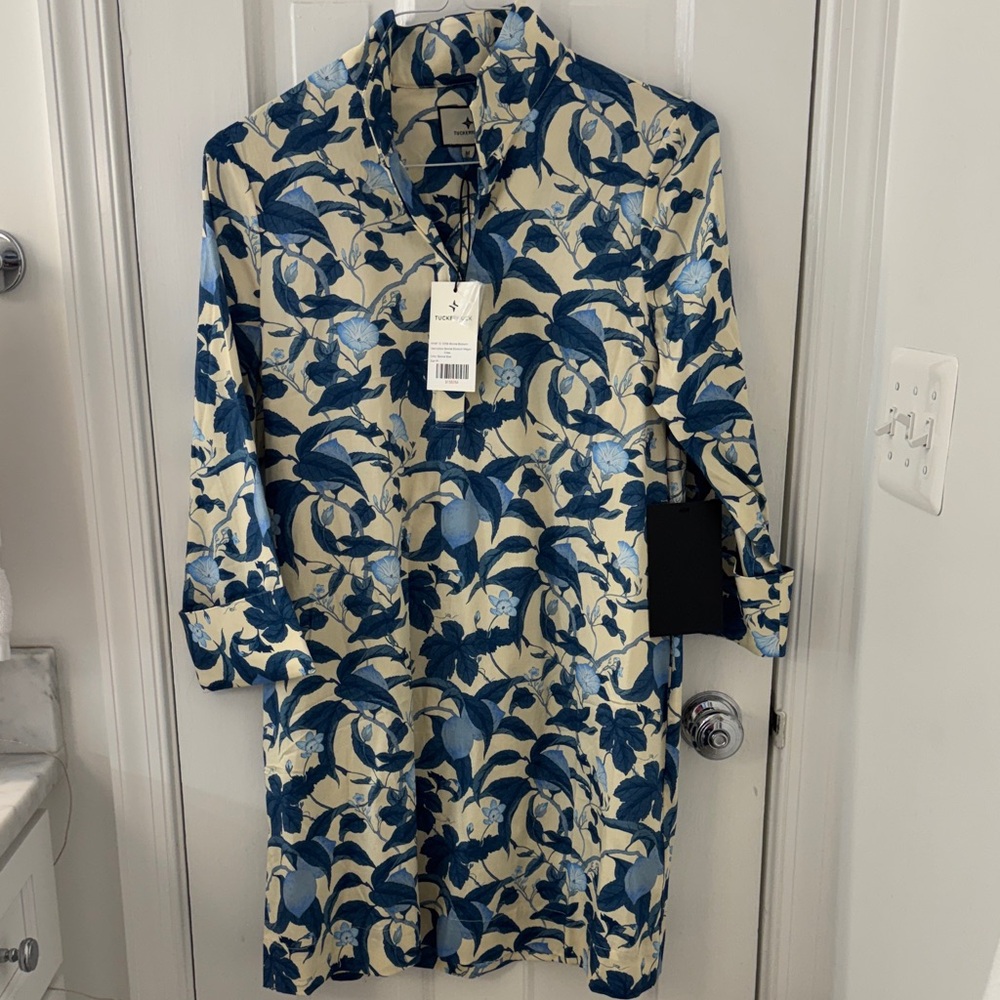 NWT Tuckernuck Bonnie Blossom Megan Dress - Bonnie Blue Floral Print size M